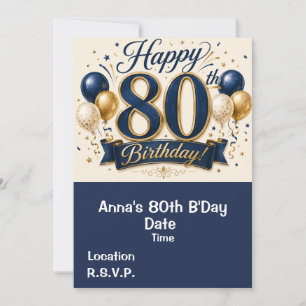 80 Birthday Save the Date Invitation