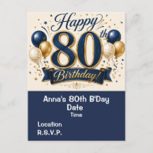 80 Birthday Save the Date  
