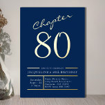 80 Blue 80th Birthday Party Gold<br><div class="desc">Celebrate the special occasion of your loved one's landmark 80th birthday in an unforgettable way with this luxurious blue and gold foil 80th birthday party invitation. An elegant and sophisticated choice, this design will make it easy to gather friends and family for a joyous gathering. Surprise the guest of honour...</div>