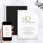 80 & Fabulous Black White & Gold Birthday Invitation<br><div class="desc">It's your special 80th birthday, and it's time to celebrate! Do you want to throw the best bash in town? Make sure it starts off with the highest of style with this 80 & Fabulous Black, White & Gold Calligraphy Birthday Invitation. It will be sure to set the tone for...</div>