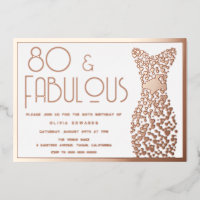 80 & Fabulous Gold Gown Retro 80th Birthday