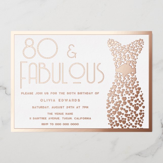 80 & Fabulous Gold Gown Retro 80th Birthday (Front)