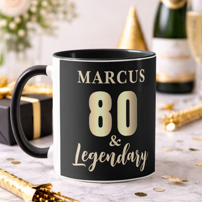 80 & Legendary Gold 80th Birthday  Mug (Creator Uploaded)