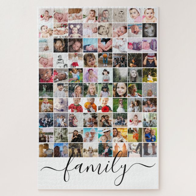 80 Photo Collage Personalised Family Jigsaw Puzzle (Vertical)