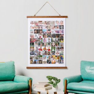 80 Photo Collage Unique Personalised DIY Custom Hanging Tapestry