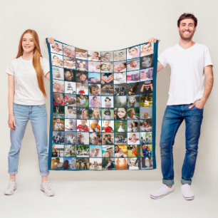 80 Photo Collage  Unique Personalized DIY Custom Fleece Blanket
