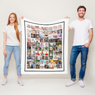 80 Photo Template Personalised Collage Fleece Blanket