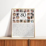 80 Reasons We Love You Photo Collage Keepsake Gift Poster<br><div class="desc">80 Reasons We Love You Photo Collage Poster | Customizable Photo Collage Celebrate a loved one with this heartfelt 80 Reasons We Love You poster—perfect for milestone birthdays, anniversaries, or just to show how much they’re cherished. This elegant and fully customizable design lets you personalize each of the 80 reasons...</div>
