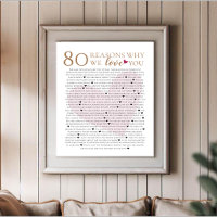 80 reasons why we love you 70th 60th 50th birthday