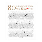80 reasons why we love you 70th 60th 50th birthday