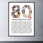 80 Reasons Why We Love You 80th Birthday Collage Poster<br><div class="desc">Celebrate love and create lasting memories with this Reasons Why I Love You Photo Collage. This customisable template allows you to craft a heartfelt and personalised gift that's perfect for various occasions, from wedding anniversaries to birthdays, Valentine's Day, or just because. Reasons Why I Love You - Express your love...</div>