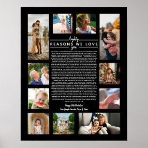 80 reasons why we love you birthday gift for him poster