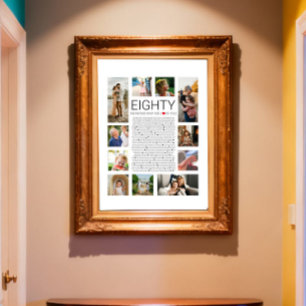 80 reasons why we love you photo collage poster