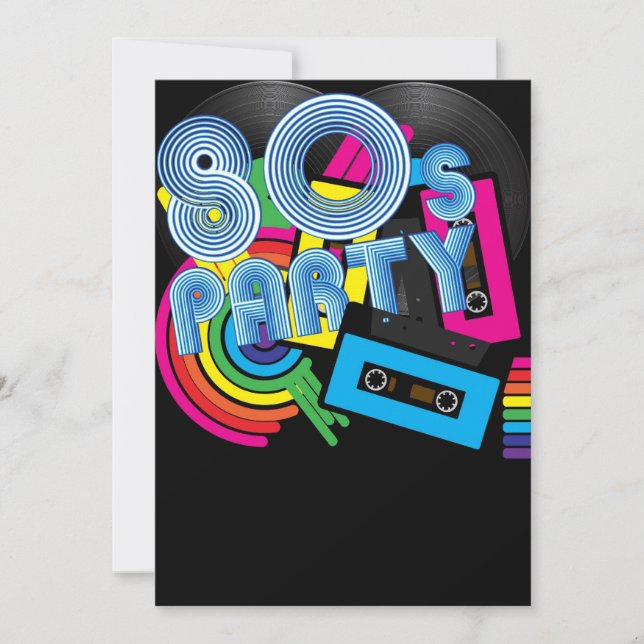 80 Retro Party Invitation (Front)