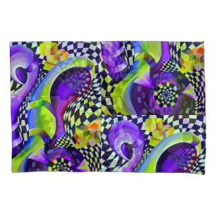 80 s Art Deco Geometric Pattern Pillowcase