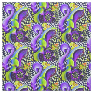 80`s Retro Geometric Pattern Fabric