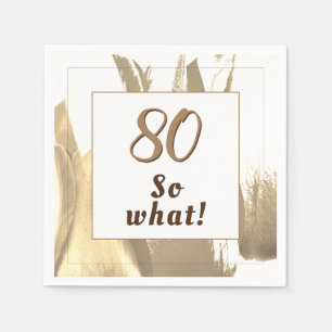 80 so what Elegant Golden Tulip 80th Birthday Napkin