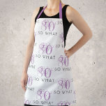 80 So what Funny Pink 80th Birthday Woman Apron<br><div class="desc">80 So what Funny Pink 80th Birthday Woman Apron. A funny quote 80 so what in modern pink and grey colours. Perfect for a person with a sense of humour.</div>