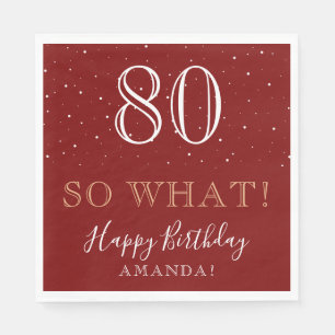80 So what Funny Quote Elegant 80th Birthday Napkin