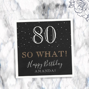 80 So what Funny Quote Elegant 80th Birthday Napkin