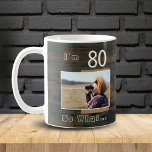80 so What Rustic Wood Funny 80th Birthday Photo Coffee Mug<br><div class="desc">80 so What Rustic Wood Funny 80th Birthday Photo Mug. It comes with an inspirational quote I`m 80 So What on a rustic dark wood texture background and is perfect for a person with a sense of humour. You can change the age and personalise it with your photo.</div>