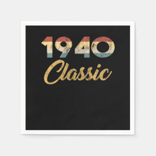 80 th Birthday Gift for Men And Women 1940 Classic Napkin
