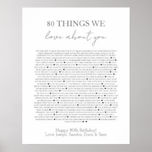 80 things we love about you poster