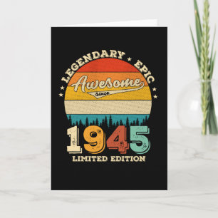 80 Year Old 1945 Retro Awesome 80th Birthday Gift Card