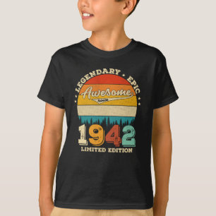 80 Year Old Awesome Since 1942 80th Birthday Gift T-Shirt
