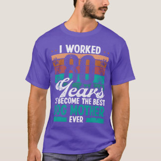 80 Year Old Best Dog Mother 80 Birthday Dog Mom vi T-Shirt