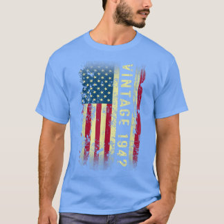 80 Year Old Gifts Vintage 1942 American Flag 80th T-Shirt