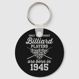80 Year Old Pool Player 80th Birthday Billiards Key Ring