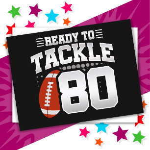 80 Year Old Tackle Football Party 80th Birthday Postcard
