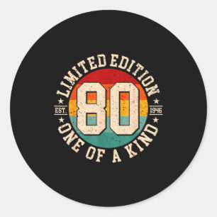 80 year old vintage 1946 limited edition 80th classic round sticker