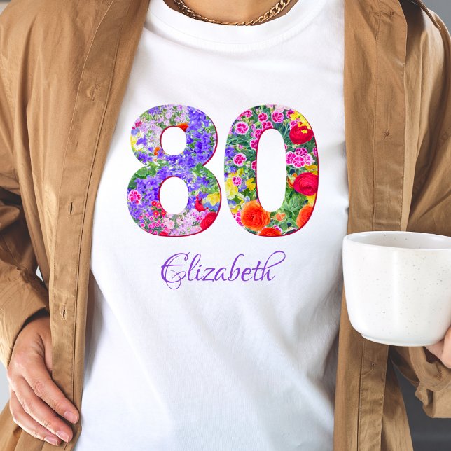 80 years birthday floral guest of honour t-shirt (Creator Uploaded)
