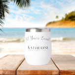 '80 Years Loved!' Personalised 80th Birthday Gift<br><div class="desc">Celebrate 80 amazing years with this customisable birthday gift for a fabulous woman in your life! Featuring elegant text, milestone age, and personalised details, it’s the perfect gift for a remarkable celebration. This trendy super cute personalised stemless design makes a great gift for a fantastic woman celebrating the fabulous 80th...</div>