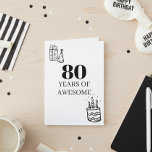 80 Years of Awesome 80th birthday Card<br><div class="desc">This design may be personalised by choosing the Edit Design option. You may also transfer onto other items. Contact me at colorflowcreations@gmail.com or use the chat option at the top of the page if you wish to have this design on another product or need assistance. See more of my designs...</div>