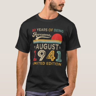 80 Years Of Being Awesome Vintage 1941 80Th Birthd T-Shirt