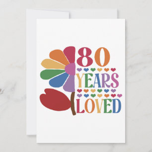 80 years old - 80 Years Loved  Invitation