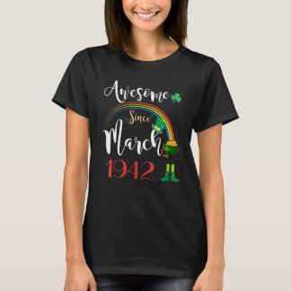 80 Years Old Awesome Since March 1942 80th Birthda T-Shirt