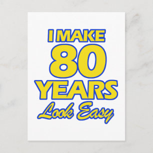 80 YEARS OLD BIRTHDAY DESIGNS POSTCARD
