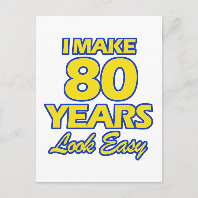 80 YEARS OLD BIRTHDAY DESIGNS POSTCARD (Front)