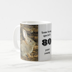 80 Years Young Cute Rabbit Photo 80th Birthday Coffee Mug
