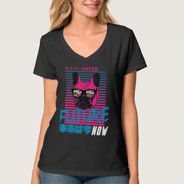 80s 90s Aesthetic Vaporwave Futurism Otaku Synthwa T-Shirt (Front)
