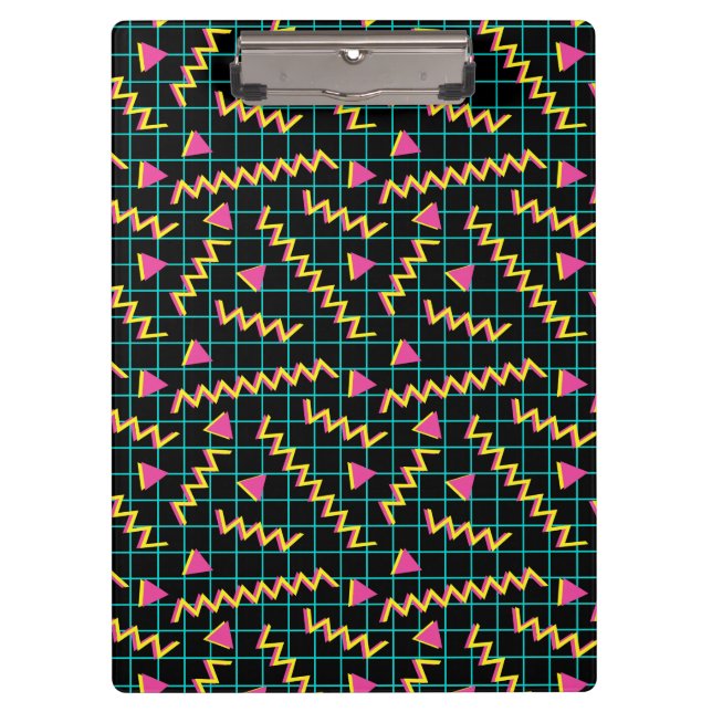 80's/90's Black & Neon Pattern Clipboard (Front)