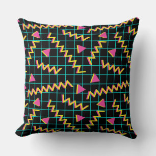 80's/90's Black & Neon Pattern Cushion