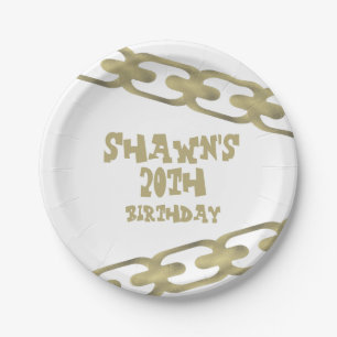 80s 90s Chain Adult Hip Hop Party Paper Plate
