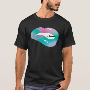 80s & 90s Motto Kiss Mouth Lips Pastel Vintage T-Shirt