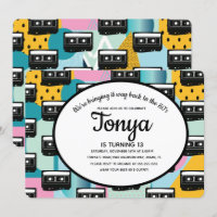 80s 90s Party Pink Collage Cassette Throw Back