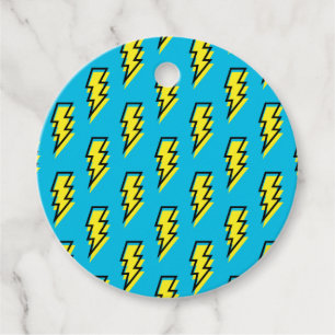 80's/90's Pattern Fun Blue Yellow Bolt Neon Retro Favour Tags